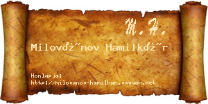Milovánov Hamilkár névjegykártya